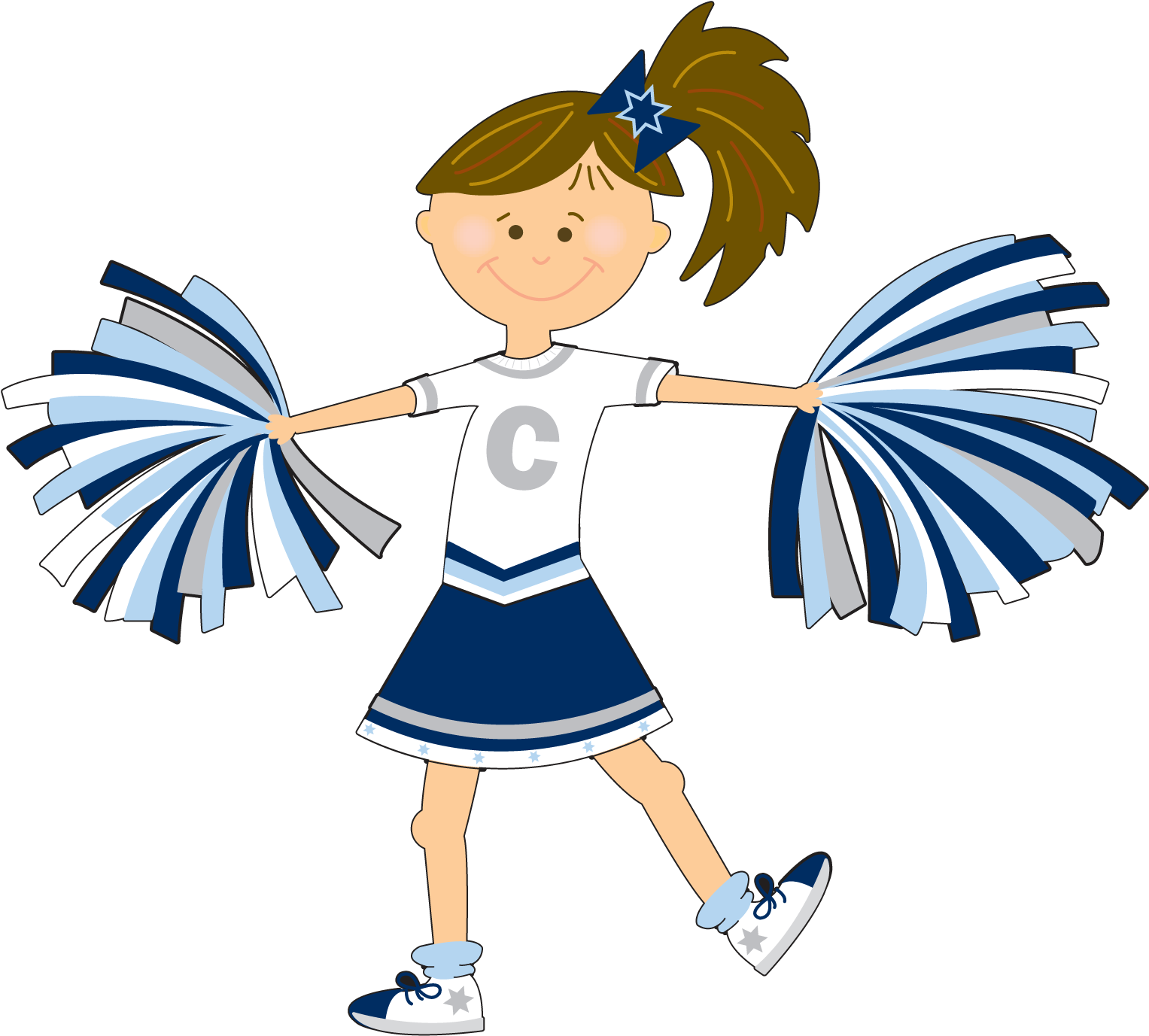 Cheerful Cheerleader Cartoon