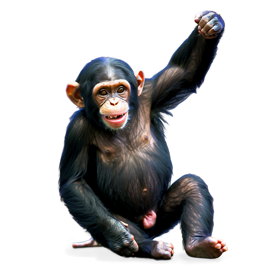 Cheerful Chimpanzee Playing Png Vgx3