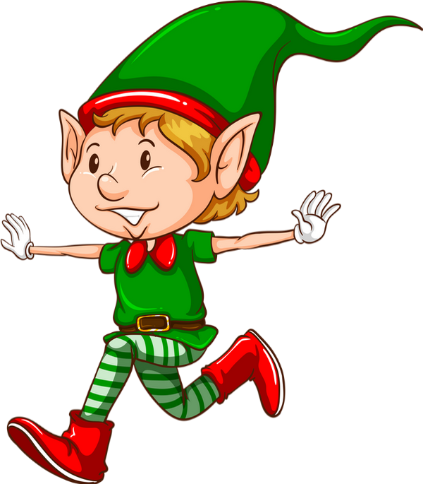 Cheerful Elf Cartoon Character