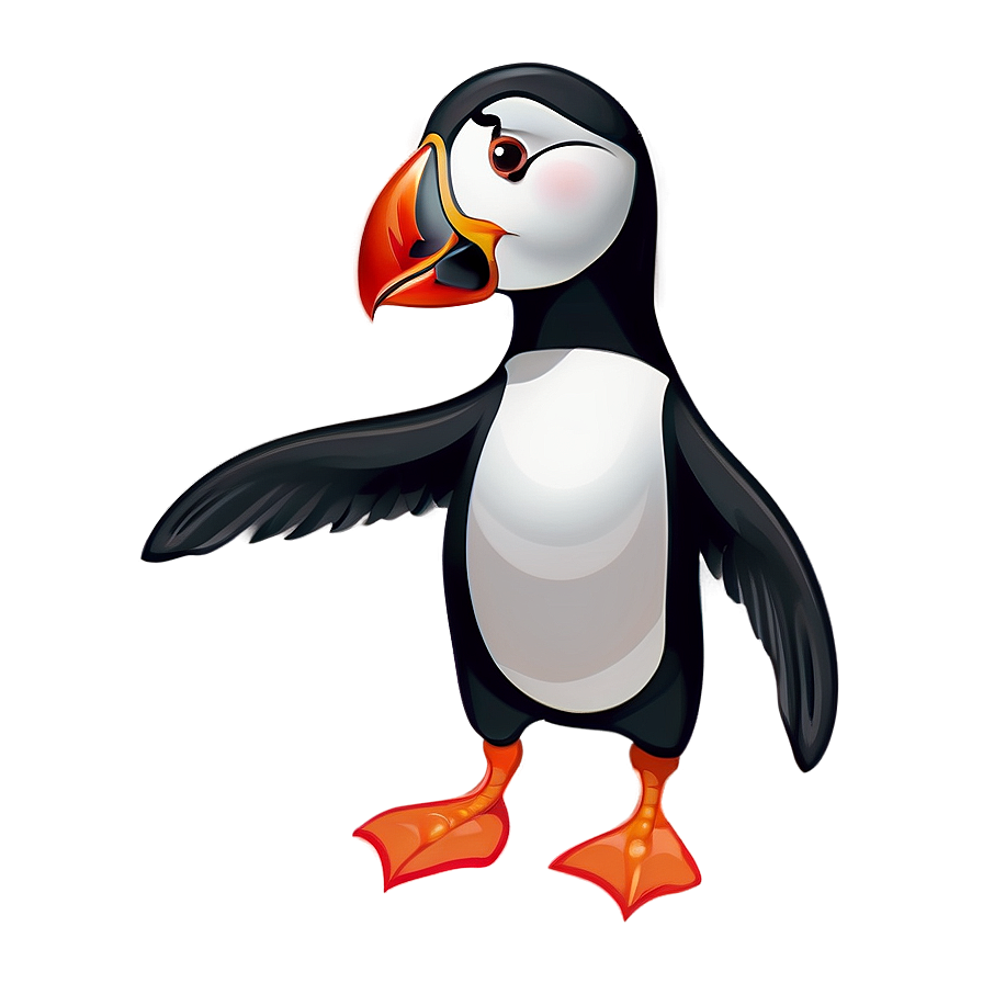 Cheerful Puffin Cartoon Png Qcs