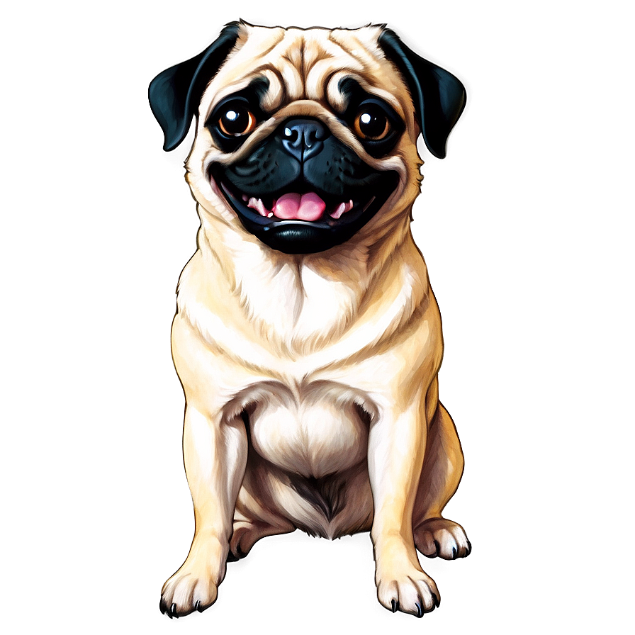 Cheerful Pug Png Xys24