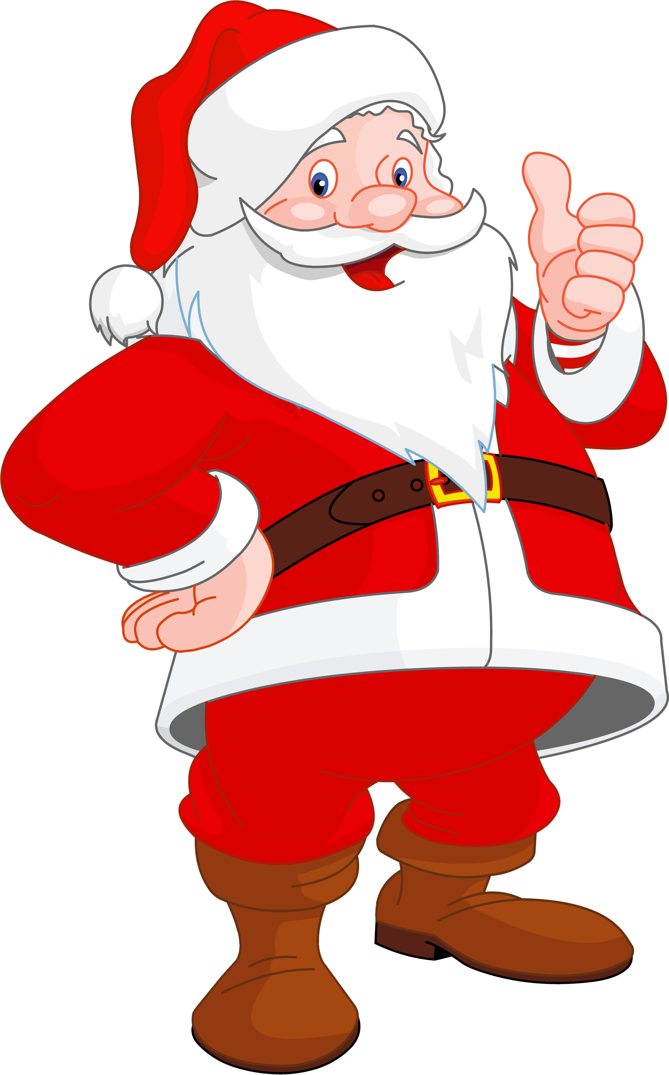 Cheerful Santa Claus Giving Thumb Up