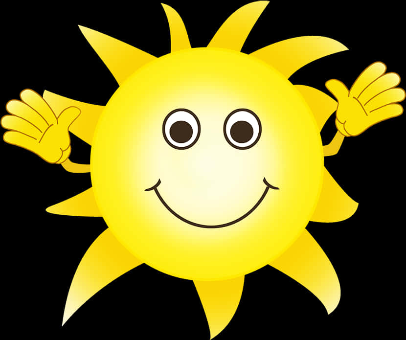 Cheerful Smiling Sun Cartoon