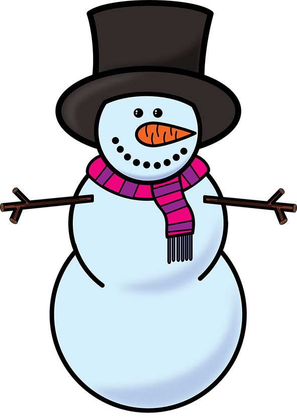 Cheerful Snowman Clipart.png