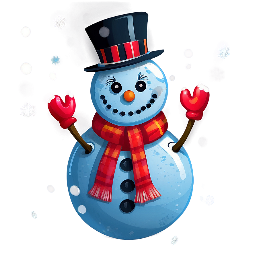 Cheerful Snowman Greeting Png 05032024