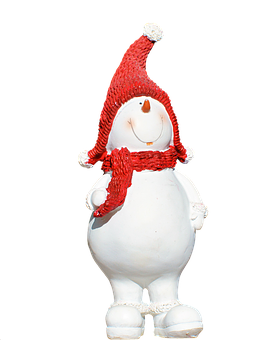 Cheerful Snowman Red Hat Scarf