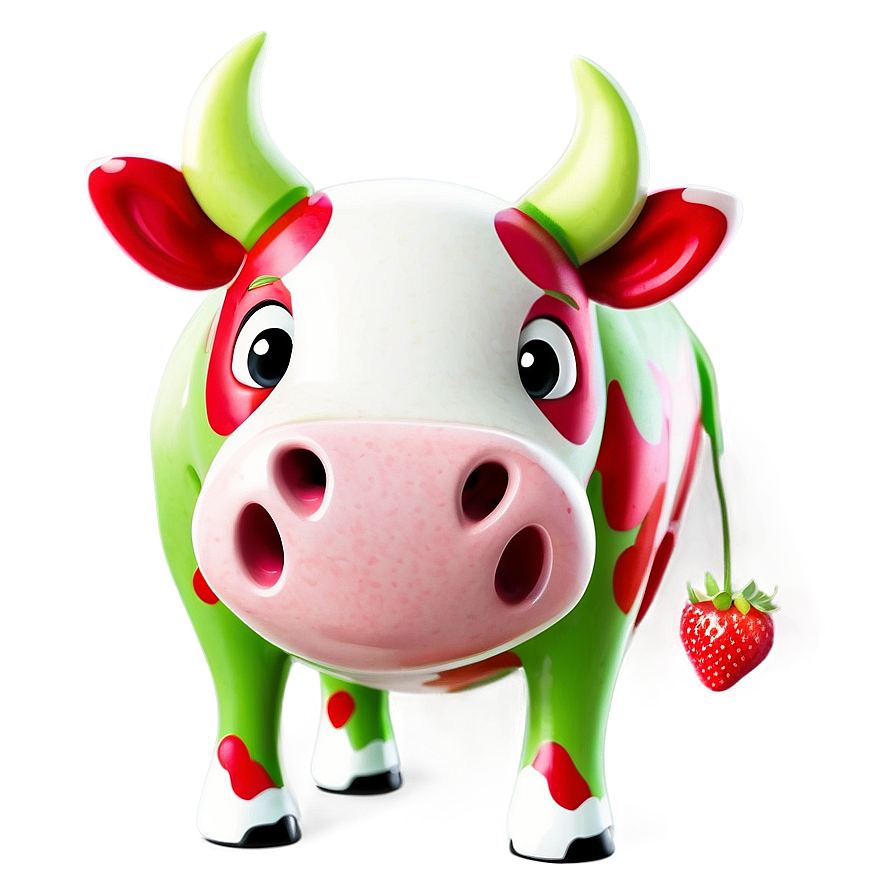 Cheerful Strawberry Cow Png Aua63