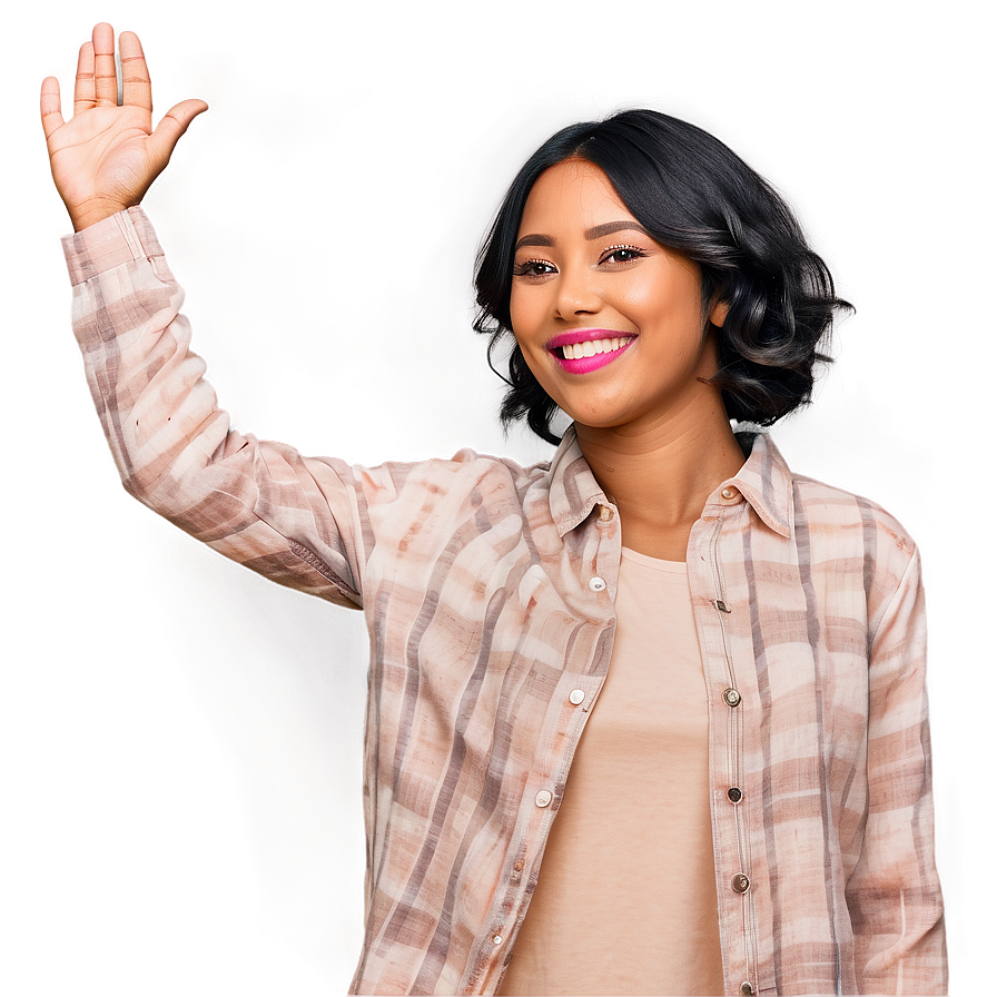 Cheerful Waving Individual Png Xkw