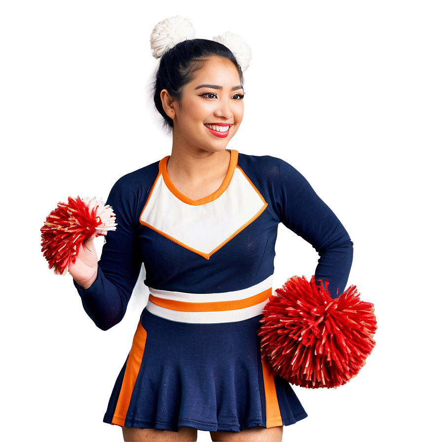 Cheerleader With Pom Poms Png 05252024