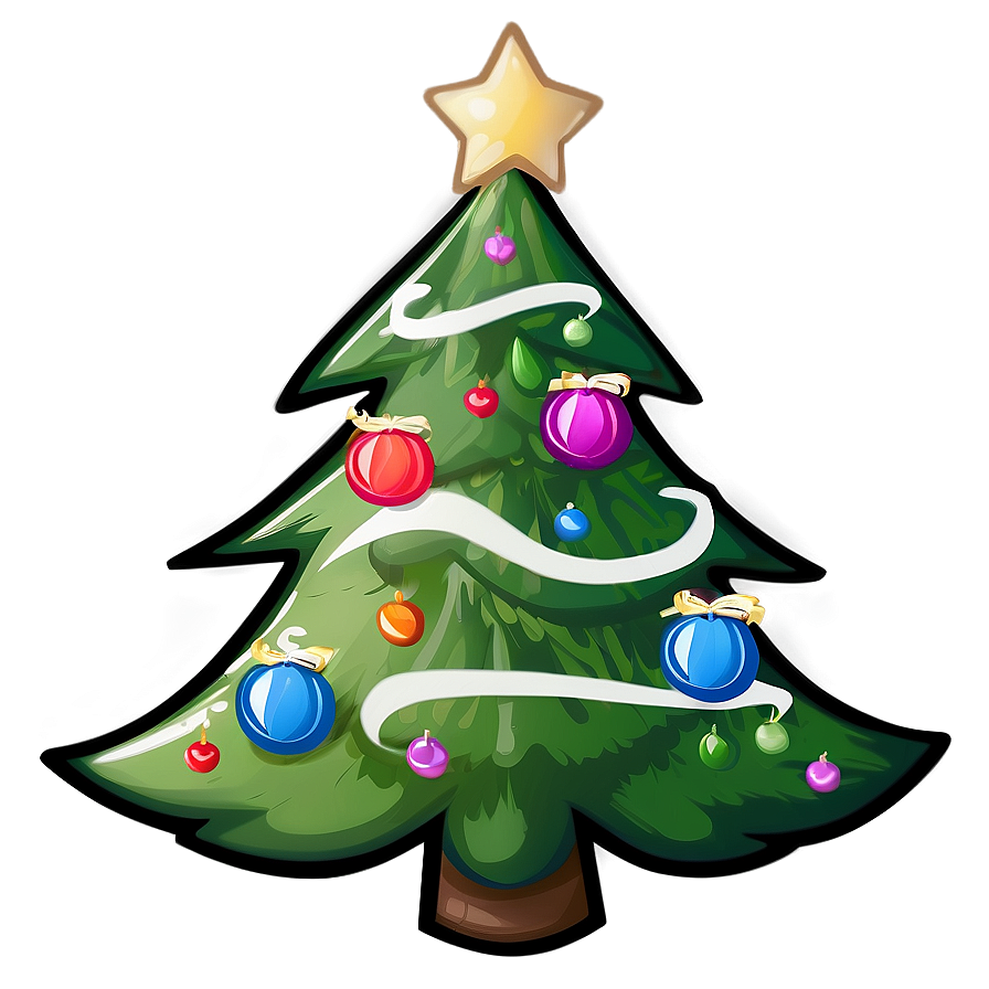 Cheery Christmas Tree Drawing Png 06252024