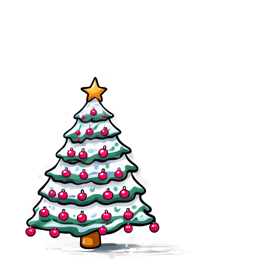 Cheery Christmas Tree Drawing Png 38