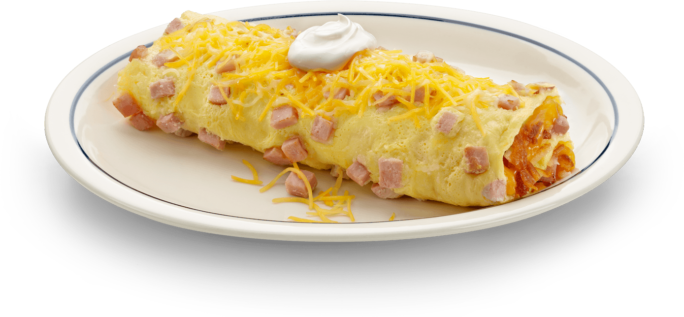 Cheese Ham Omelettewith Sour Cream