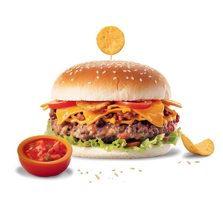 Cheeseburger Fiesta With Nachos Png 14