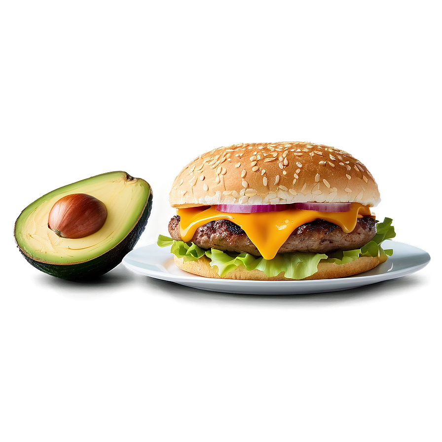 Cheeseburger With Avocado Png 05242024