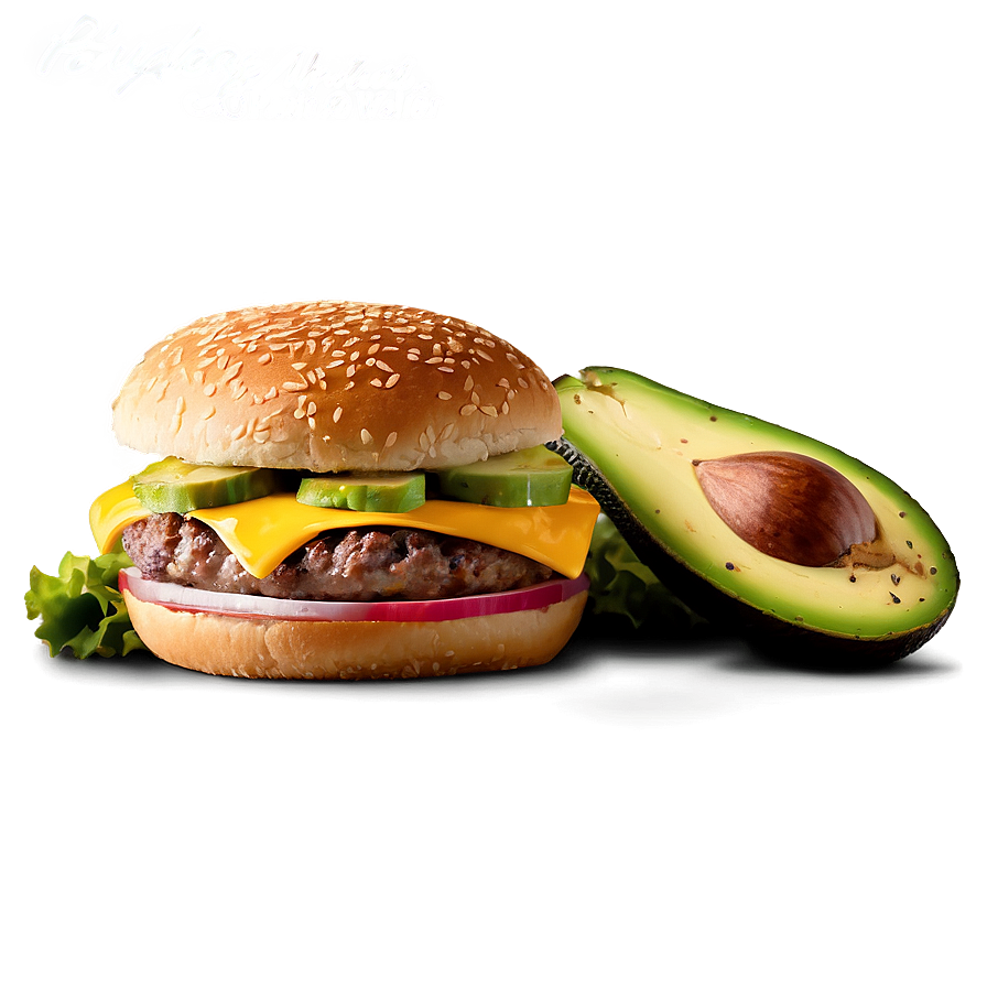 Cheeseburger With Avocado Png 23