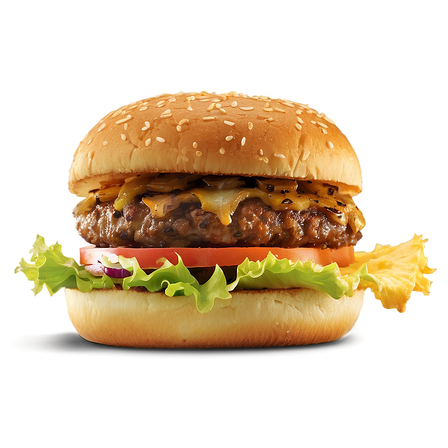 Cheeseburger With Caramelized Onions Png 1