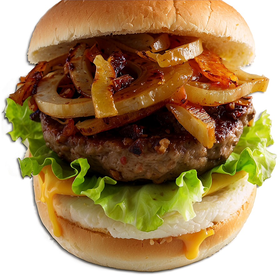 Cheeseburger With Caramelized Onions Png Hgt