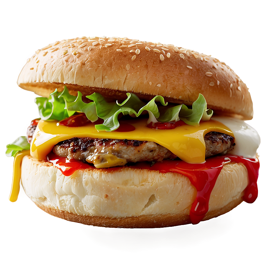 Cheeseburger With Ketchup Png Psx64