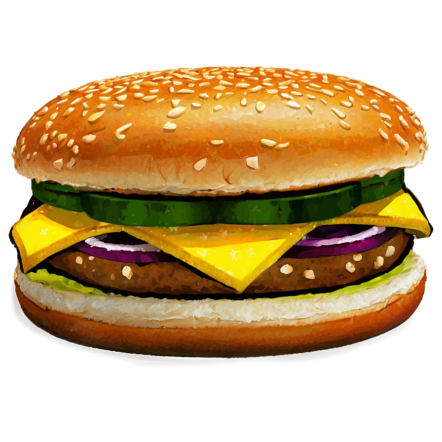 Cheeseburger With Pickles Png 34