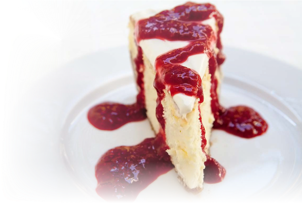 Cheesecakewith Raspberry Drizzle