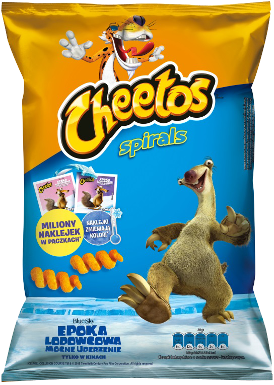 Cheetos Spirals Packagewith Animated Character