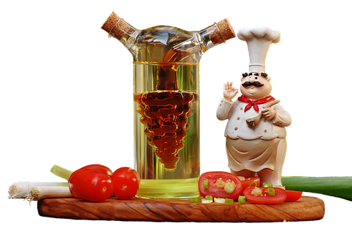 Chef_ Figurine_with_ Oil_and_ Vegetables