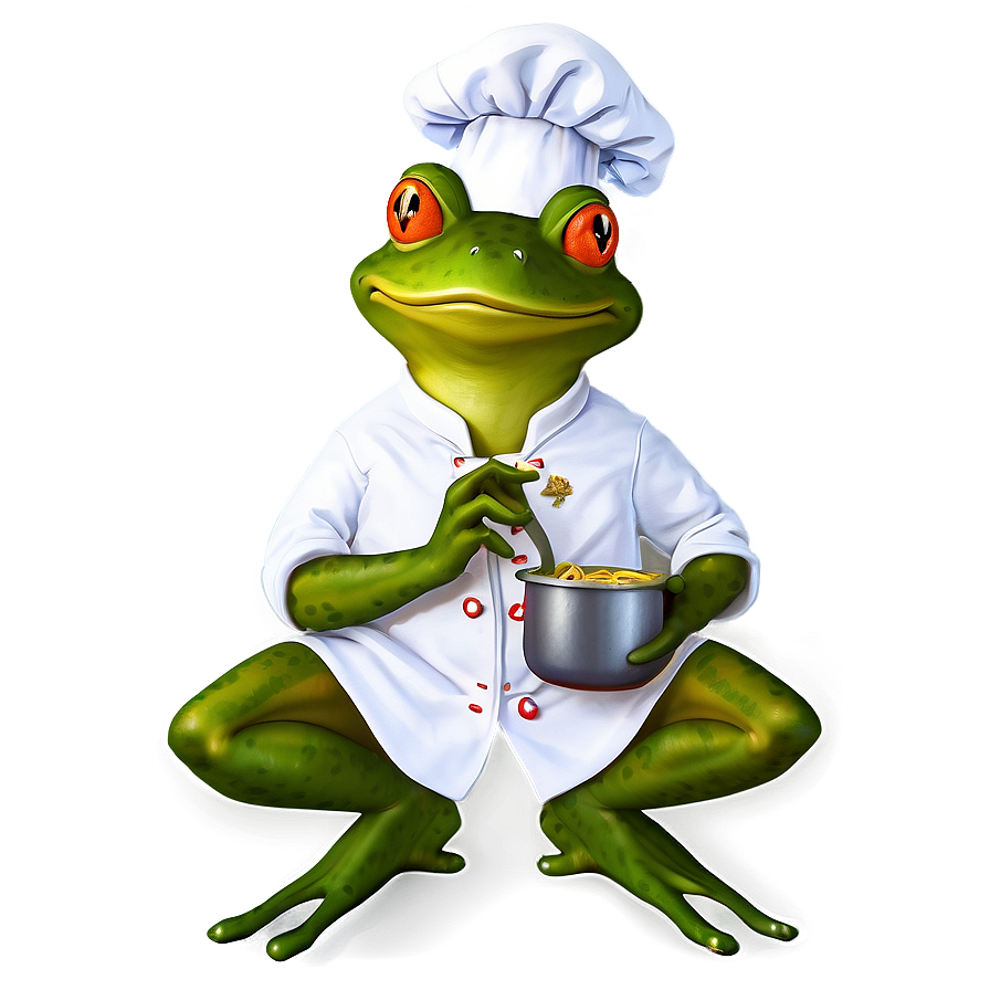 Chef Frog Cooking Png Pqr