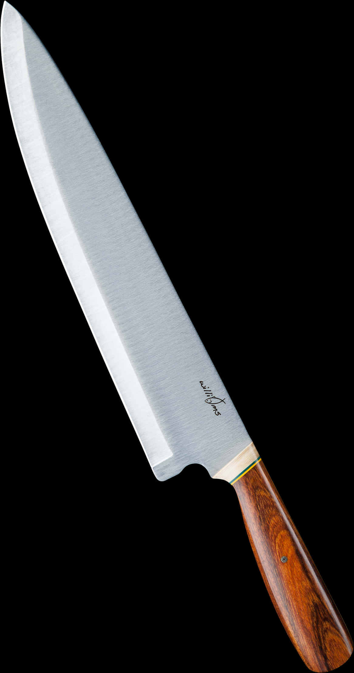 Chef Knife Wooden Handle Isolated