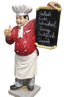 Chef Statuewith Menu Board