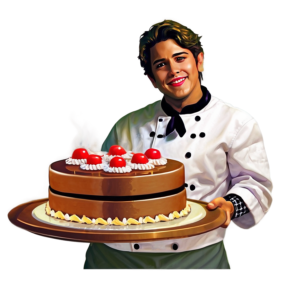 Chef With Cake Png Dcs79