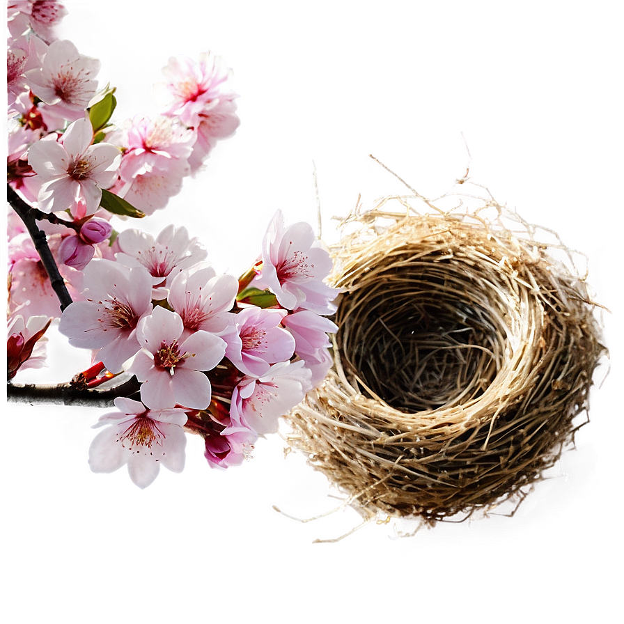 Cherry Blossom And Bird Nest Png Ohy15