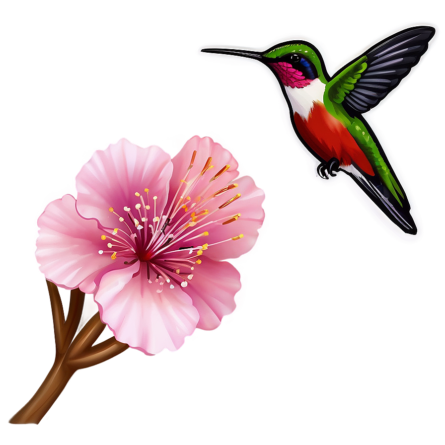 Cherry Blossom And Hummingbird Png 29