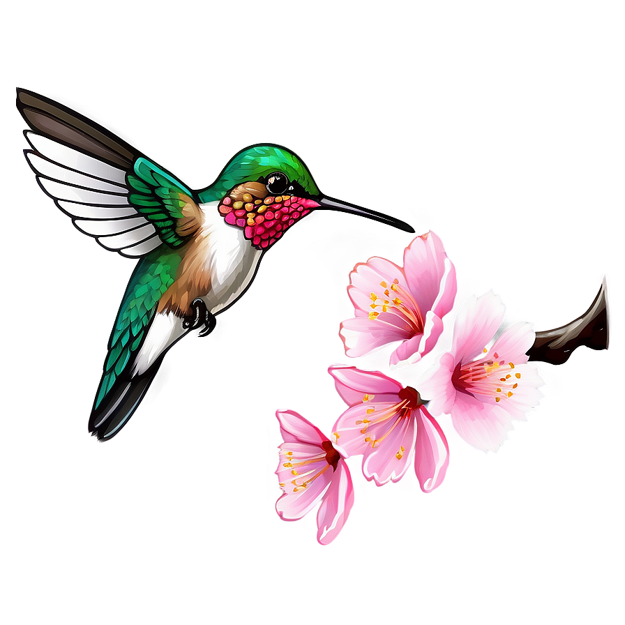 Cherry Blossom And Hummingbird Png Yne