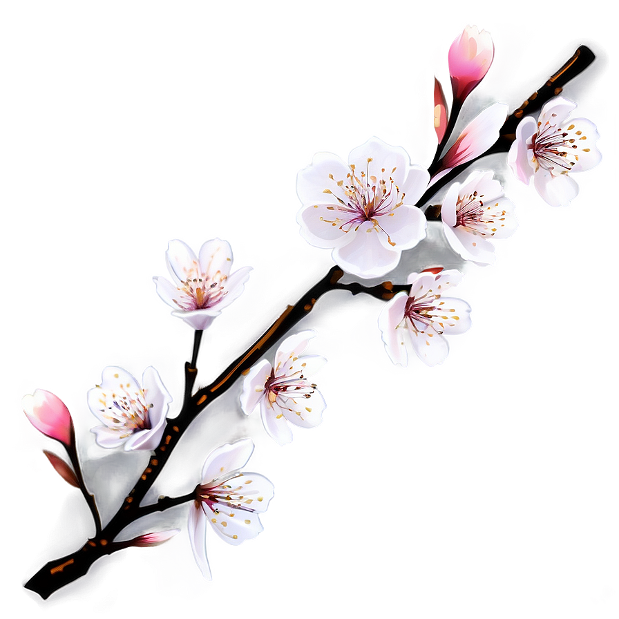 Cherry Blossom Branch Design Png Cjr