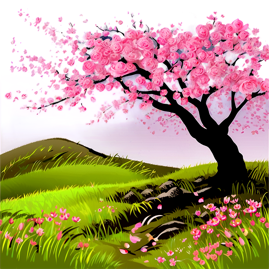 Cherry Blossom Landscape Png 05242024