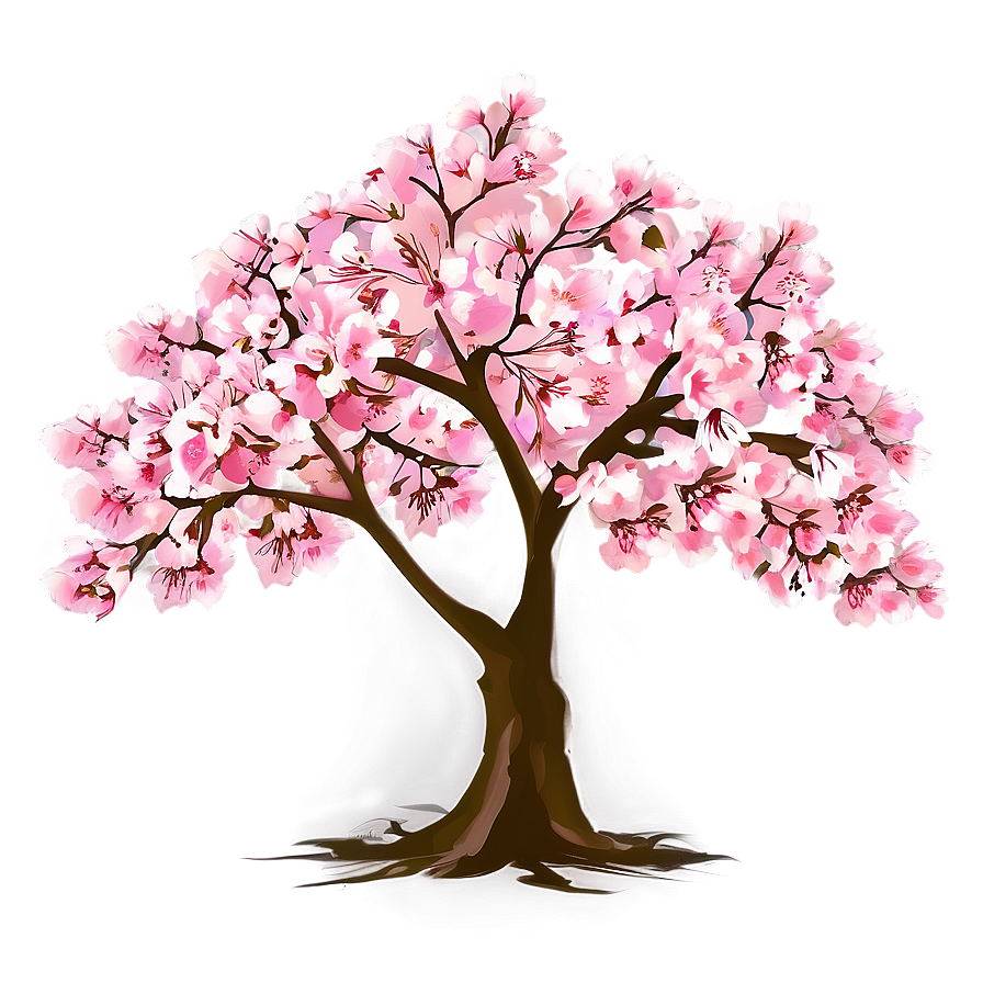 Cherry Blossom Tree Illustration Png 1