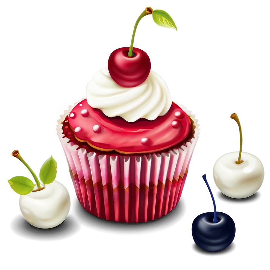 Cherry Cupcake Png 4