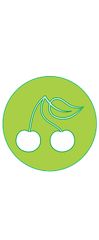 Cherry Icon Green Background