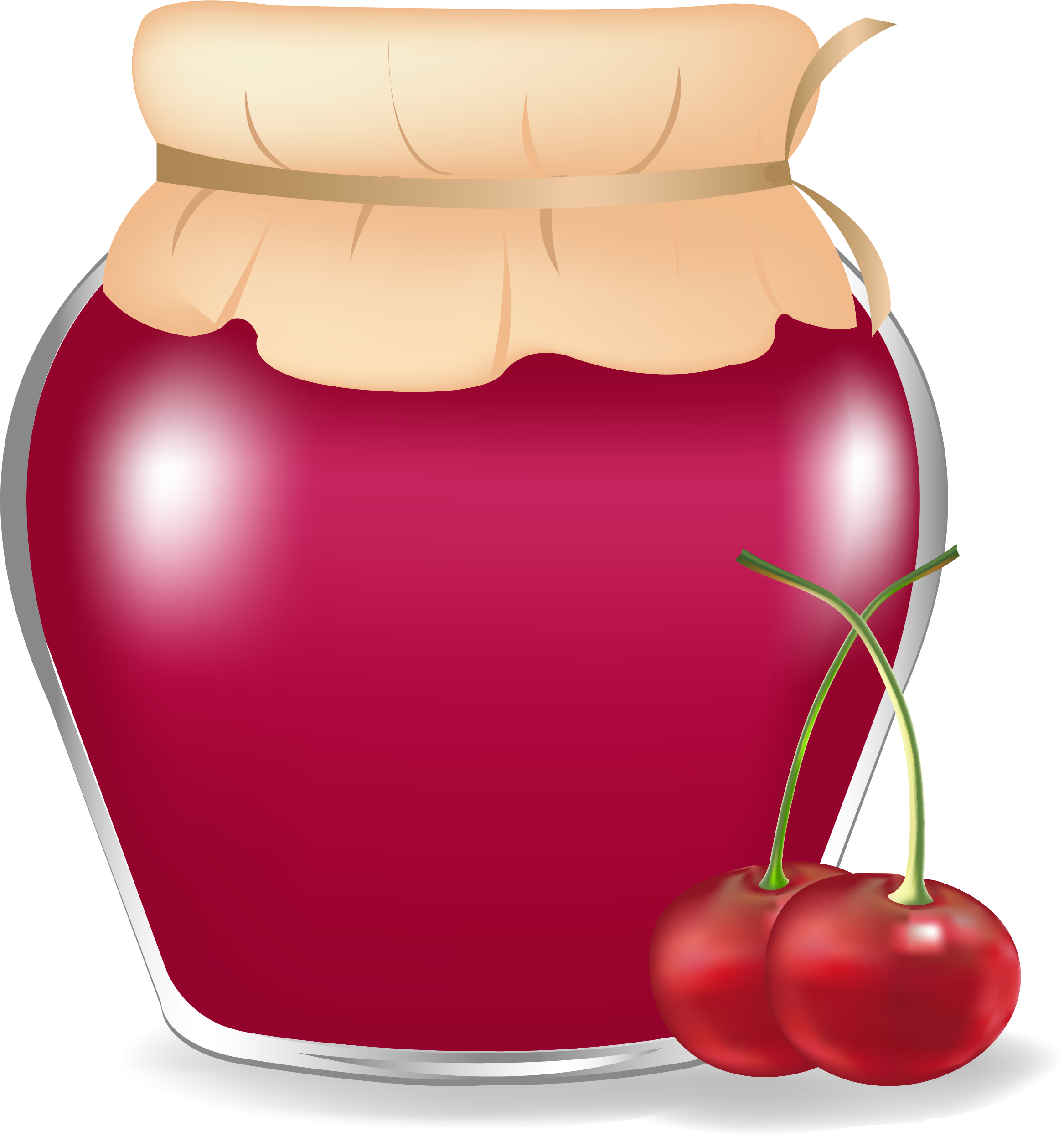 Cherry Jam Jar Illustration