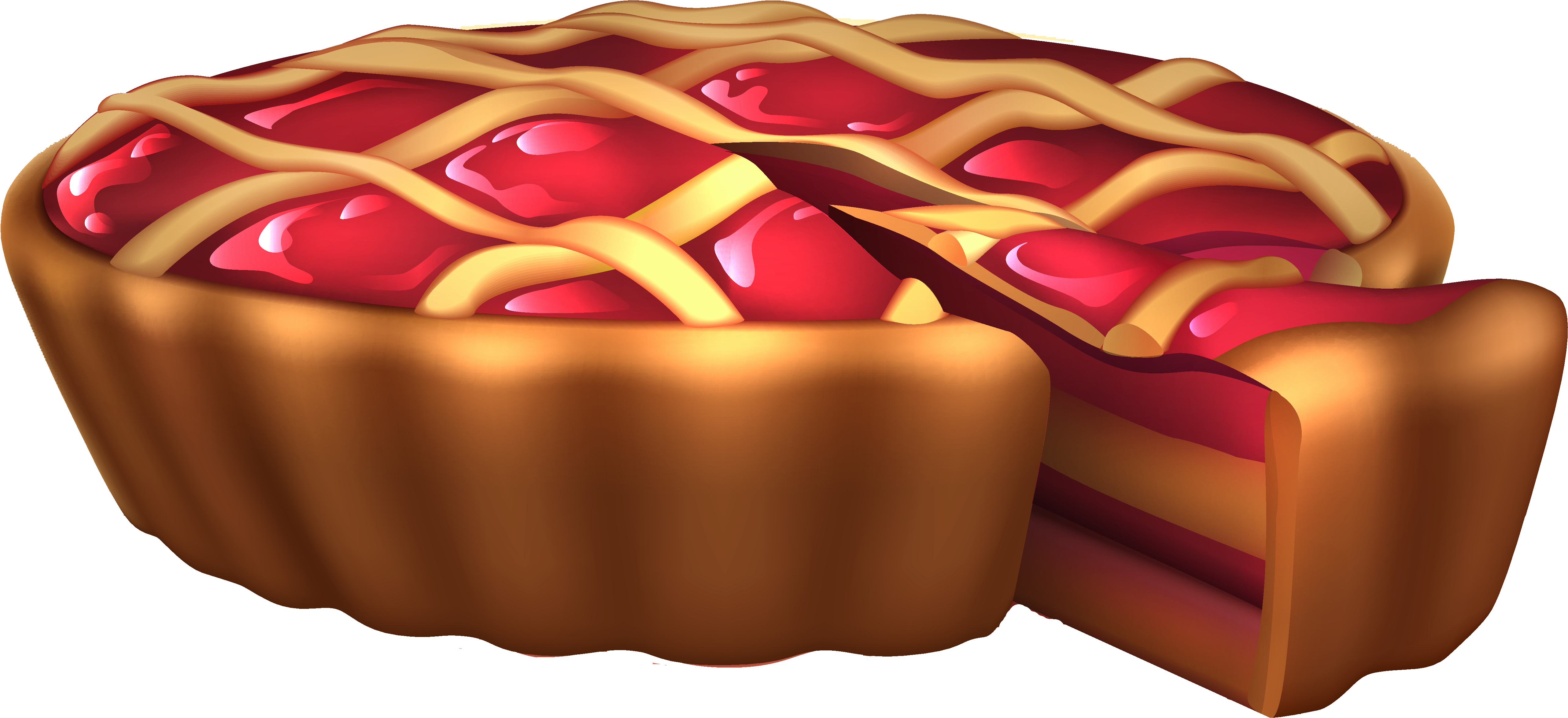 Cherry Pie Custard Dessert Illustration