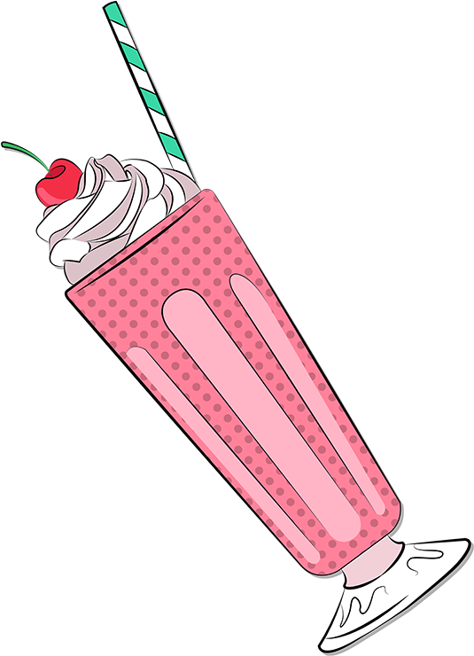 Cherry Top Milkshake Illustration