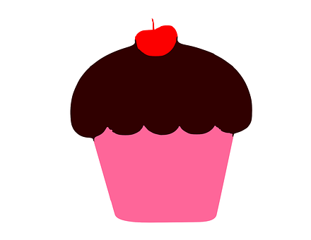 Cherry Topped Chocolate Cupcake Graphic