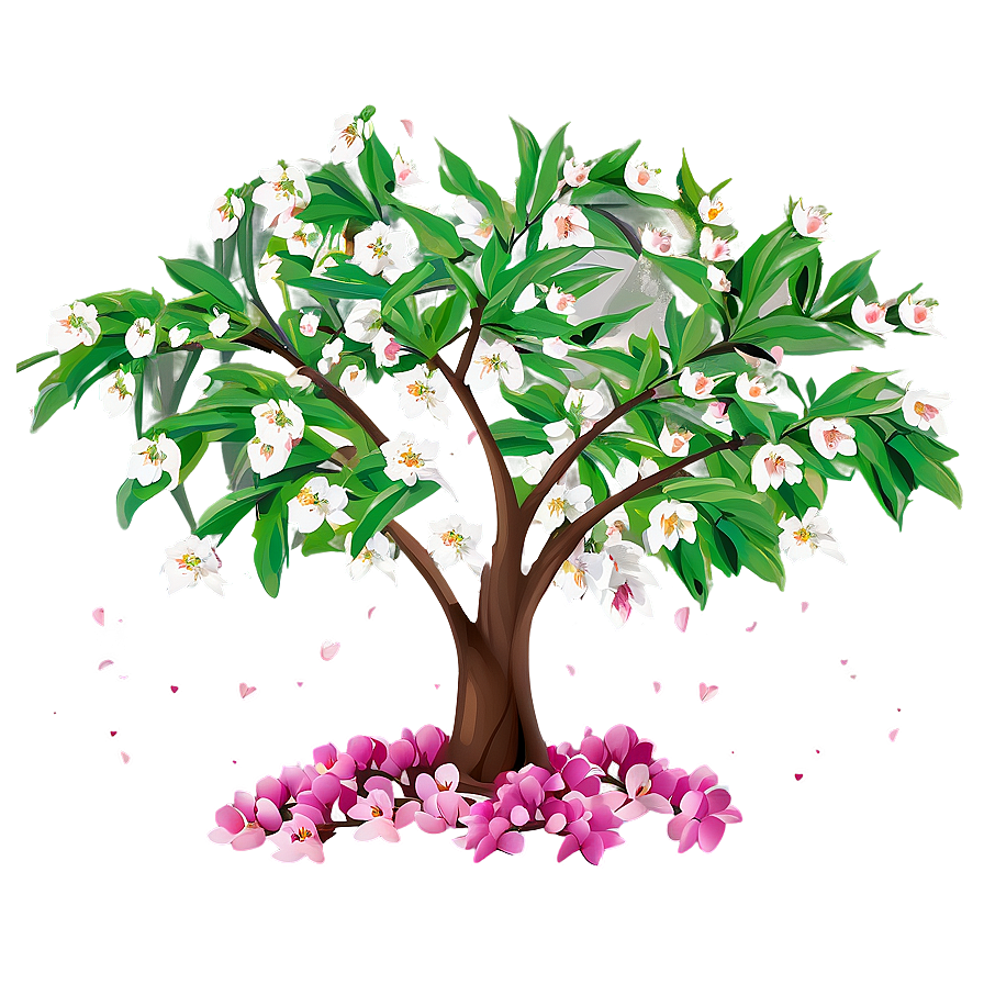 Cherry Tree And Birds Png 55