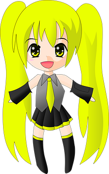 Chibi Anime Character Yellow Hair