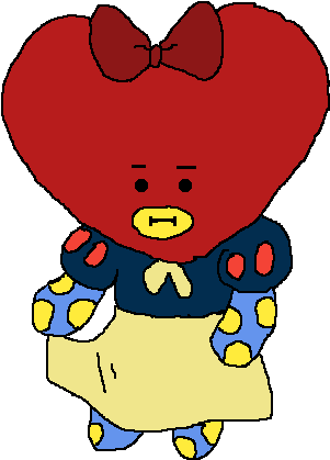 Chibi Character With Heart Headand Bow