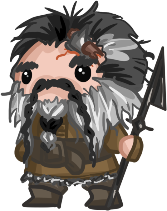 Chibi Dwarf Warrior Illustration