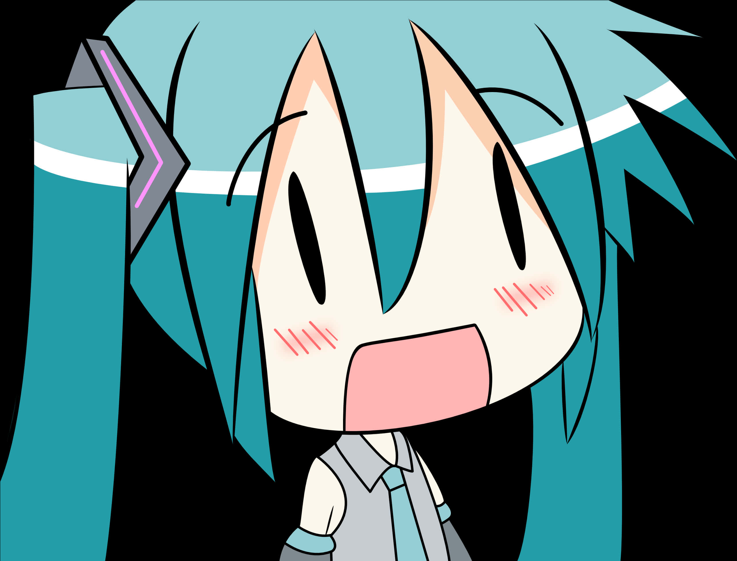 Chibi Hatsune Miku Excited Expression