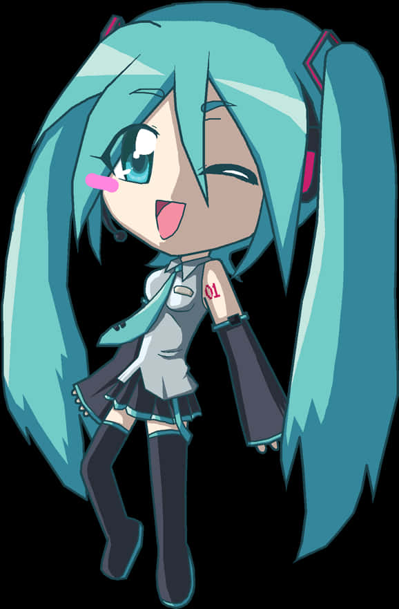 Chibi_ Hatsune_ Miku_ Winking