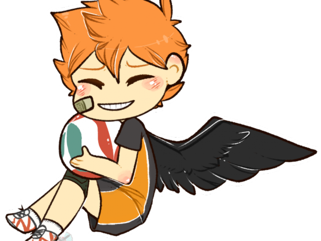 Chibi Hinata With Wingsand Volleyball