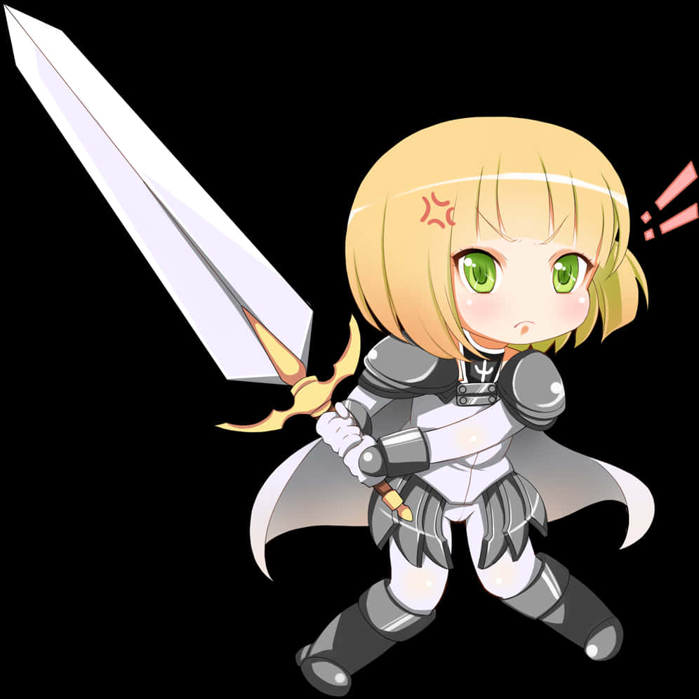 Chibi Knight With Flaming Sword